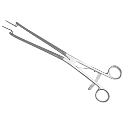 Rogers-Type Hysterectomy Forceps, 2x3 Atraumatic Teeth, Sarot-Style Shanks, 1 1/2" (38.0 Mm) Jaw Length, Slight Curve, 8 3/4" (22.0 Cm)